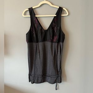 Lululemon Gray and Black Floral Tank
